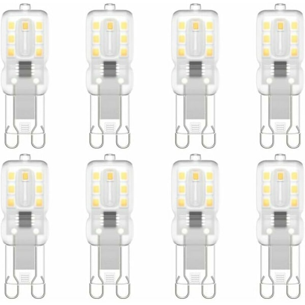 G9 LED-lampa, G9 LED 220V Naturvitt 3000K 3W Halogen motsvarande 30W Halogenljus 8-pack