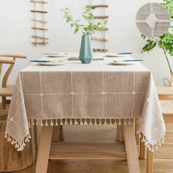 Tvättbar rektangel bomull linneduk linne bomullsduk rektangel dekoration 140x220 cm för hem köksbord