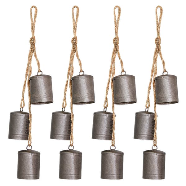 Kuhglocken, Hanfseilglocken, Wandbehang Weihnachtsglocken, dekorative Eisenglocken