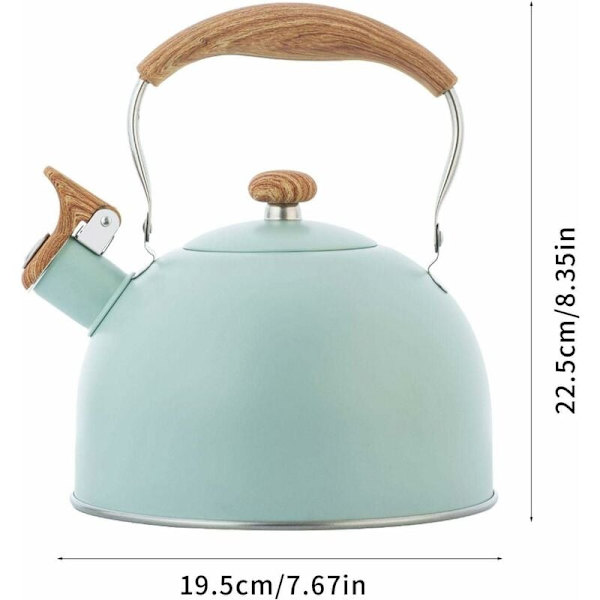 Fløjtende Kedel, 2,5L Gas Induktion Fløjtende Kedel Rustfrit Stål Kedel Fløjtende Tekande Fløjtende Kedel til Induktion Gas Kogeplader, Nem at Rengøre