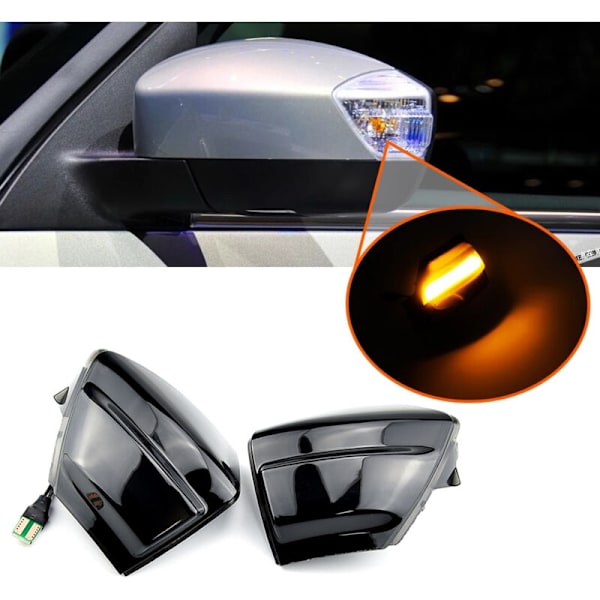 LED dynamisk blinklys sidespeil sekvensiell indikator passer til 2007-2014 C-Max 2011-2019