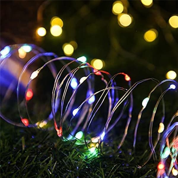 LED Solar String Lights Utendørs Solar String Lights, 12M 120LED Kobber String Lights, Pakke med 2 Vanntett Fargerik