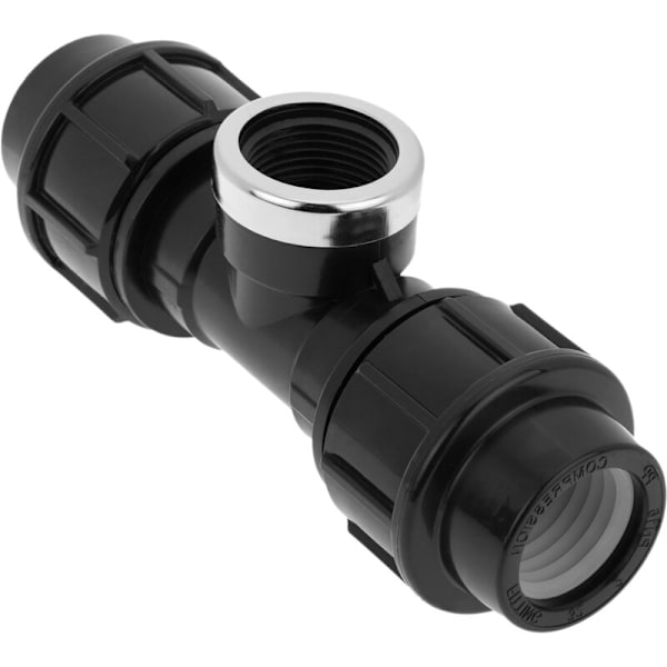 T-forbindelse med hun-gevind i polyethylen 32 mm x 1” til vandingssystem