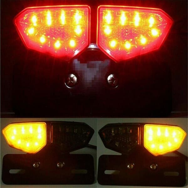 12V Universal LED Brems-, Blink- og Nummerpladelys til Motorcykel