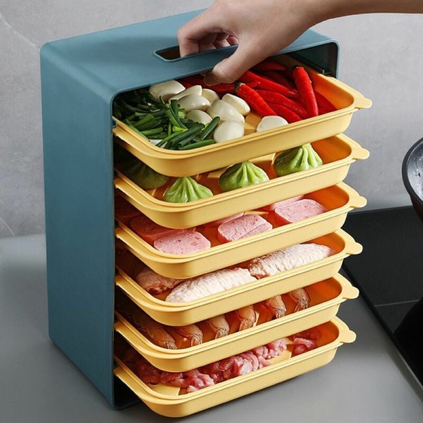 Kjøkkenoppbevaring Multi-Layer Fat Rett Veggmontert Stable Side Rett Frukt Display Oppbevaringsplate Varm Gryte Serveringsbrett