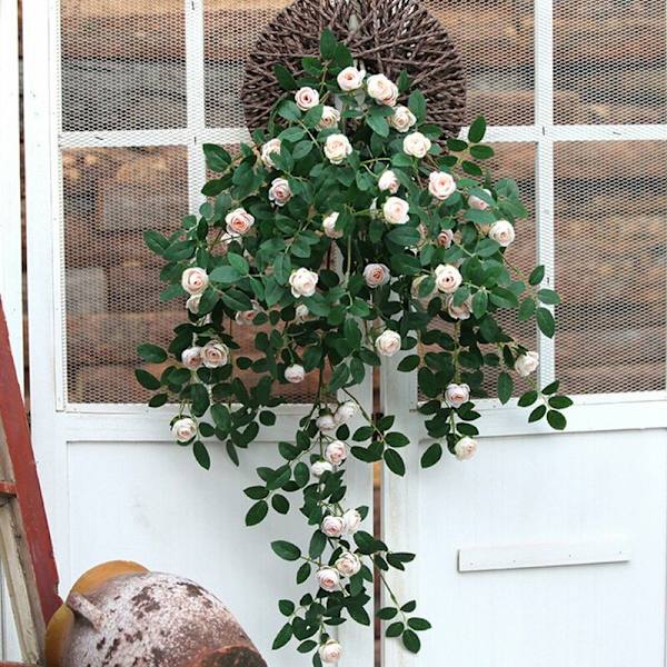 Kunstige planter grønne blade blomsterranker familie bryllup have dekoration væg hængende Chlorophytum D