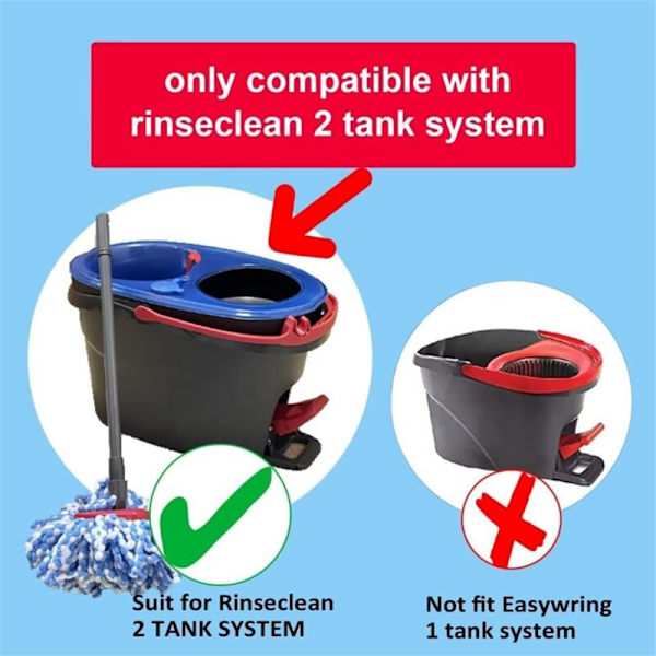 Reservedele til O Rinse Clean Mikrofibermopp med 2 tanke, Spindmoppesystem, Reservedele til Spindmopp med Spindmoppbase