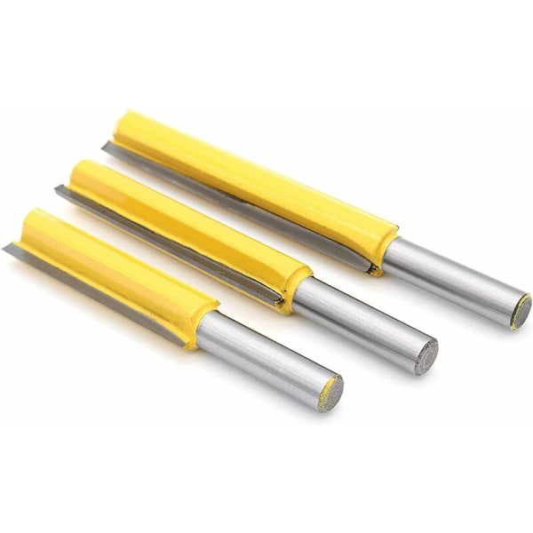 3 stk. 8mm Skaft Ekstra Lange Senkefræsere, Træbearbejdningsfræser Ekstra Lang Fræser Lige Endefræser 8mmx1/2\"x50.8mm, 8mmx1/2\"x63mm, 8mmx1/2\"x76mm