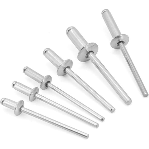 Blindnit, 500 st M3.2 M4 M5 Aluminium Blindnit Aluminium Nit Popnit Nit Sortiment med Box för Metall, Trä, Plast