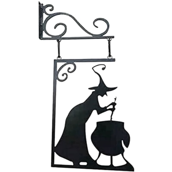 Halloween Heks Kedel Silhuet Vægindretning, Metal Hekses Kedel Væg Ornament, Hængende Vægindretning til