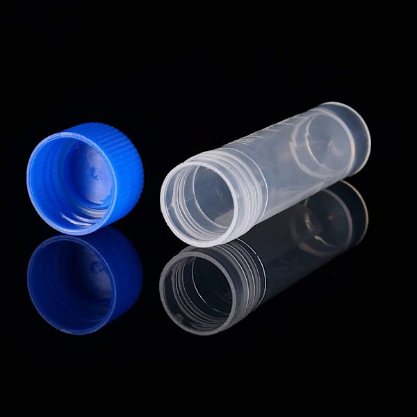 200 stk. 5ml Plastik Graduerede Flasker Opbevaringsbeholder Reagensglas med Skruelåg