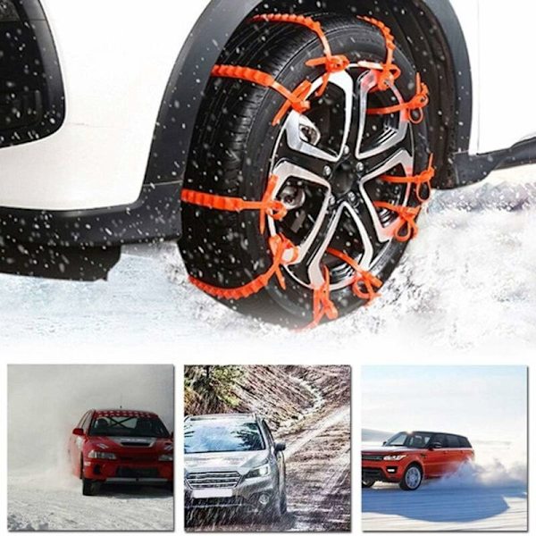 Snökedjor till bil, 20 st Universal Justerbara Vinterdäckkedjor med Handskar för Nödsituationer Sand Snö Lera Grepp