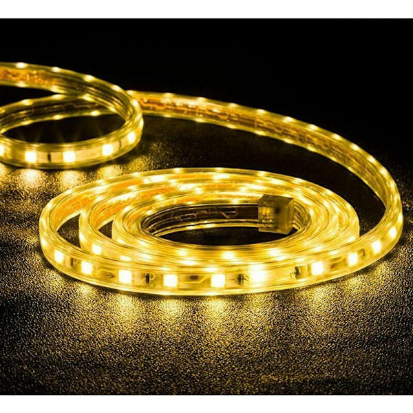 1m LED-remsa - varmvit, 5050 SMD remsa 60 LED/m, ljusstark bakgrundsbelysning, 220V 230V remsa, IP65 vattentät, DIY-dekoration för kök, sovrum,