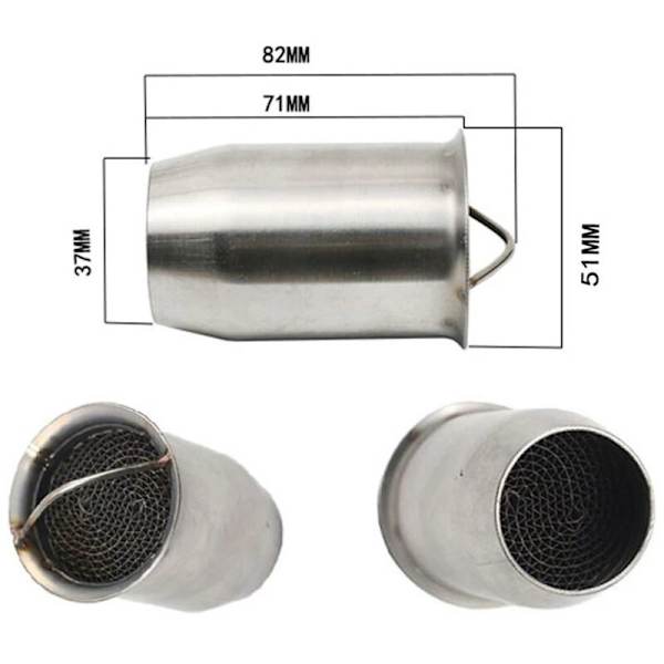 51MM Universal Motorcykel Udledning Rør Katalysator DB Killer Passer Til -