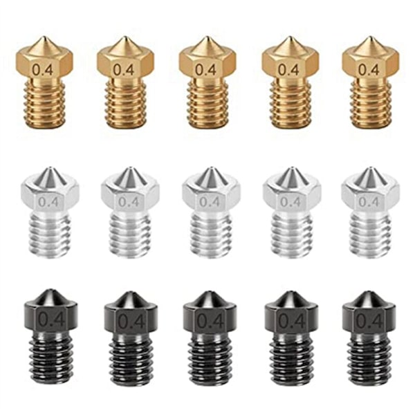 15-dels Munstyckesats för Koba, 5 st Härdat Stål + Rostfritt Stål Mässing 0,4 mm