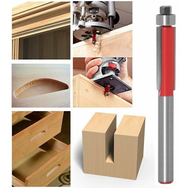 6mm Lagerfreser, 6mm Skaftfryser Snekkerverktøy, Trebearbeiding Trebearbeiding Fresing Sementert Karbid Flush Trim Freser Skaft Trebearbeiding Fresing Cu