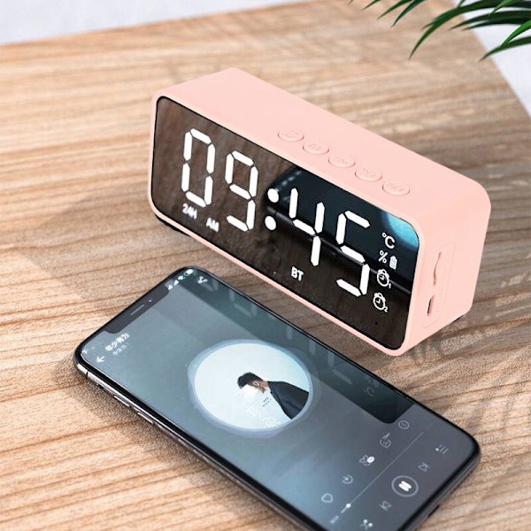 Digital väckarklocka, LED elektronisk väckarklocka spegelväckarklocka skrivbords klocka, USB laddningsbar
