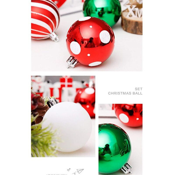 Julekule - 30 stk Grønne Plastjulekuler - Julepynt & Julekuler (Rød Grønn)
