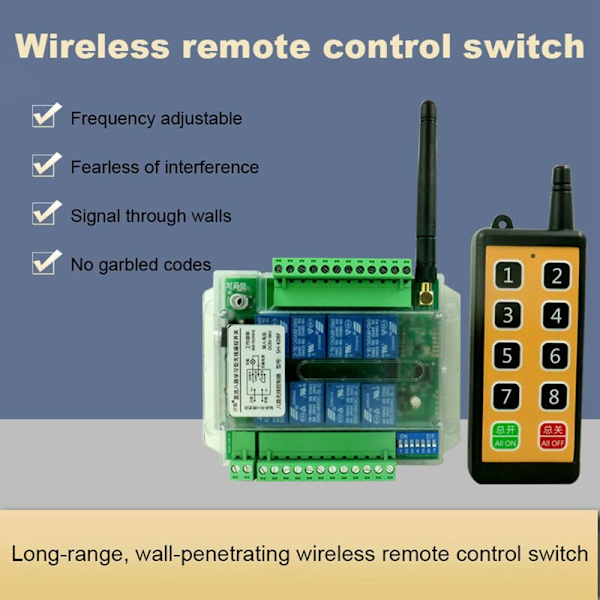 RF Fjernbetjeningsswitch 12V/24V/48V Motor Jog/Auto Lås Fordelingsboks Kontrolswitch-D