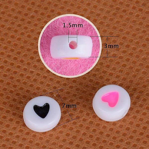 Cirka 400 stycken mini pärlor set (akryl eller trä) för att trä armband, träpärlor med hål, färgade pärlor (akryl, ca 3 x 7 mm) -