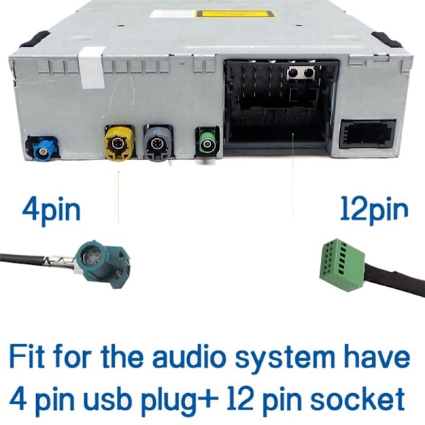 DC12V 12Pin Bil Ingen AUX Bluetooth 5.0 Adapter Håndfri Auto Kit Lydkabel til A3 A4 B8 B6 A6