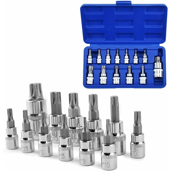 13pcs Torx Socket Shank Tool Screwdriver Bit Set for Home Maintenance