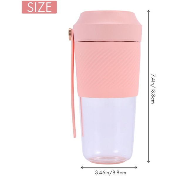 Elektrisk Juicer Elektrisk Bärbar Mini Grönsak Frukt Orange Juice Blender Kopp För Flicka Utomhus-Rosa