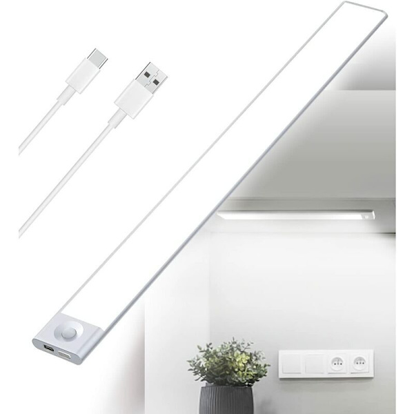 USB-ladbare LED-lys for kjøkken under skap, 40 cm dimmbart skaplampe bevegelsessensor LED-list trådløs ladbare batteridrevet PIR-sensor