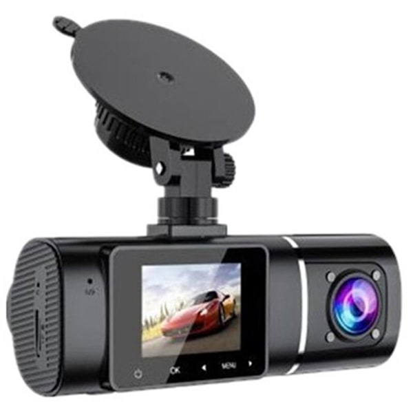 Kaksoisobjektiivinen kojelautakamera FHD 1080P Etu sisätilat 1,5 tuuman LCD-näyttö Auton kamera Ajonauhuri Auton pysäköintimonitoriin
