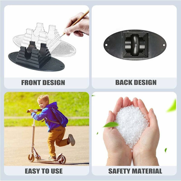 1 stk Med en meget stabil base scooterholder, med sklisikre puter, egnet for de fleste scootere fra 95mm til 120mm -