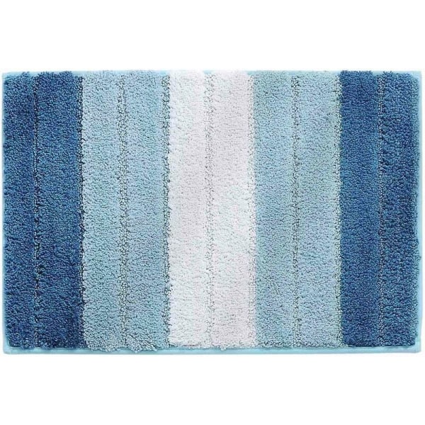 Luksuriøs badematte, myk plysj mikrofiber sklisikker dusjmatte, maskinvaskbar - Gradient blå