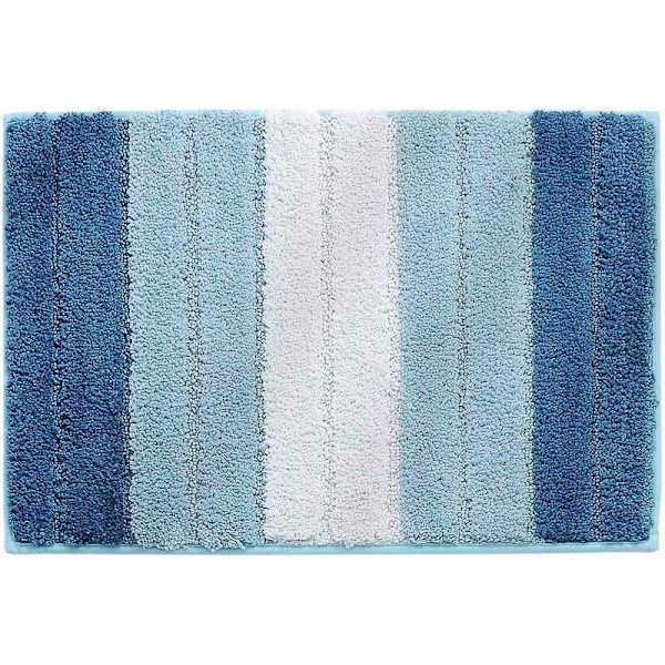 Lyxig badrumsmatta, mjuk plyschmikrofiber halkfri duschmatta, maskintvättbar - Gradient Blue