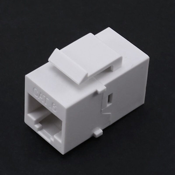 RJ45-kontakt Cat6 RJ45-forlengelseskobling Nettverk Ethernet LAN 6 koblingskontakter Utvid adapter (hvit)
