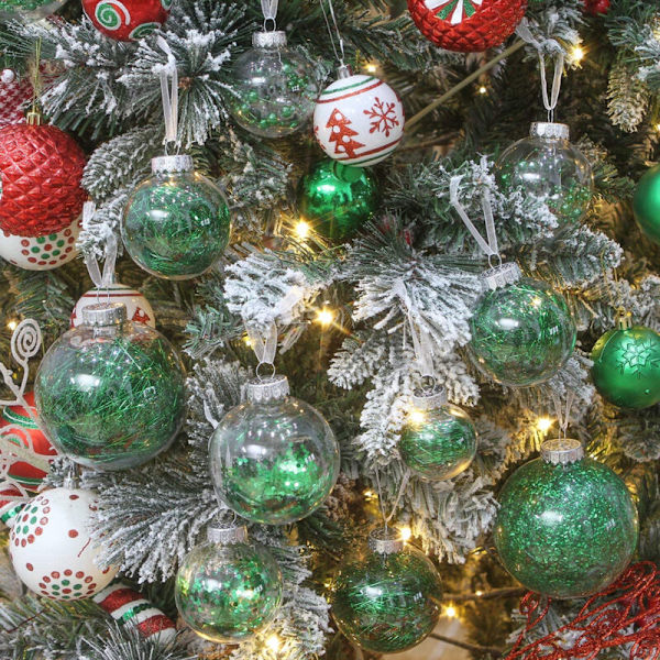 45 stycken juldekorationer, krossäkra julgransprydnader för jul och festdekoration (Silver)