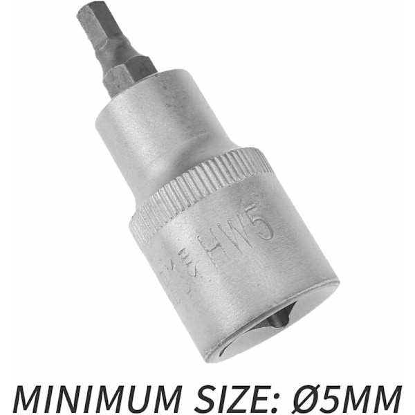 12 stk. 1/2\" CR-V Krombelagt Hex Impact Sokkel Sæt H5 til H22 - Længde 55mm