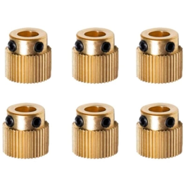 6 Pcs Series Heavy Duty 3D Printer Parts Driver 26 Tooth Gear Brass Extruder Wheel Gear for Printer -10 -10S S4 S5 3 Pro