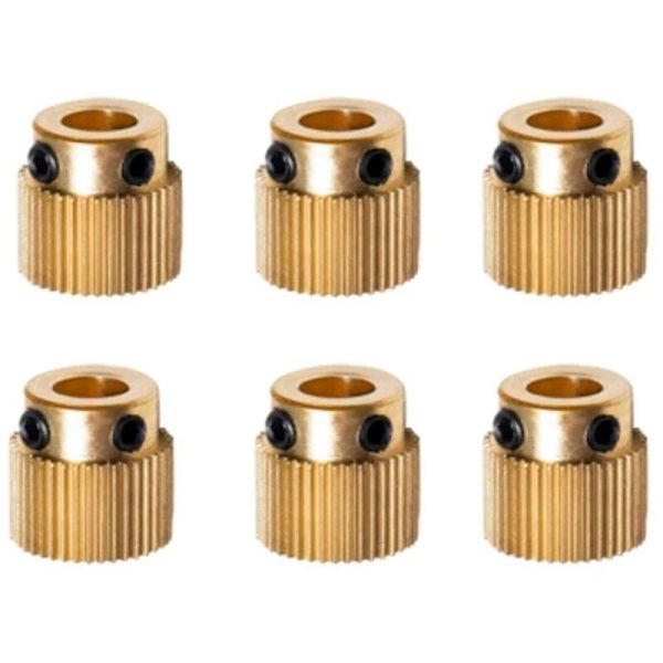 6 st Serie Heavy Duty 3D-skrivardelar Drivrutin 26 Tandhjul Mässings Extruderhjul Växel för Skrivare -10 -10S S4 S5 3 Pro