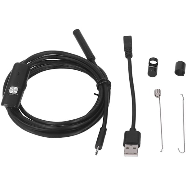Industriell USB-endoskop med 6 LED-lampor, 7 mm sondrörinspektionskamera, IP67 vattentät, 2 meter/6,6 fot