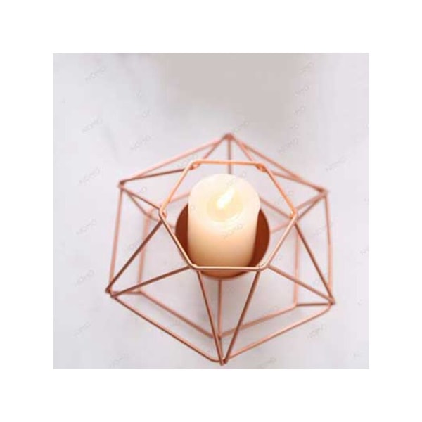Nordisk stil geometrisk metall lysestake enkel sekskantet lysestake romdekorasjoner 5,5 cm