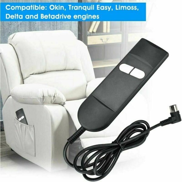 Handkontroll 2 knappar fåtölj Recliner fjärrkontroll elektrisk fåtölj switch för lyftstol, elektrisk soffa, Recliner