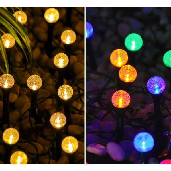 Strängljus Trädgårdsdekoration Bubble Ball Strängljus, plug-in typ (30 lampor, färgljus)