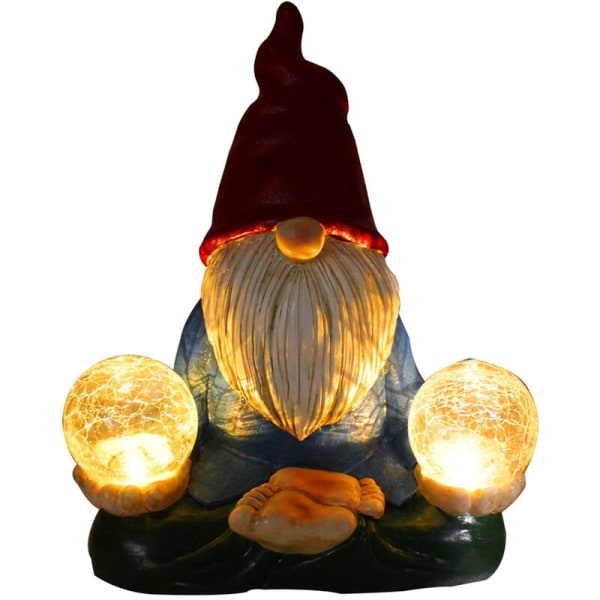 Tomte Statyer Trädgårdsdekorationer Tomte Solcellsstaty Rolig Trädgård Gård Dekoration för Trädgård Gräsprydnad