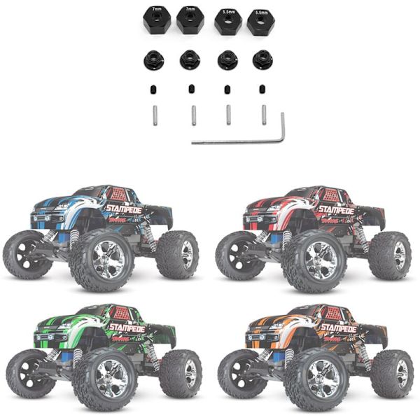 Metal Hex Wheel Hubs Pins ja Flange Lock Nuts Slash 2WD 1/10 Upgrade Parts Korvaa 1654 3654.4