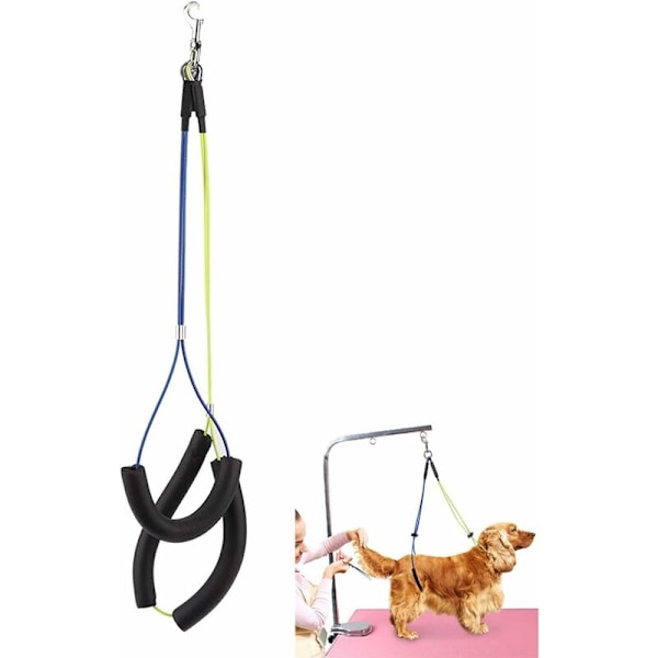 Generisk Hundtrimningsbord Rep Hundtrimningskoppel Hals- och Hockhållare Hundtrimningsspänne - Gul+Blå-Fei Yu