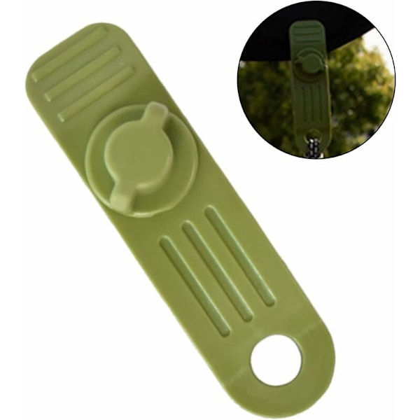 20 stk. Plastikclips til Camping Tarp, Teltskjul, Vindtætte Clips - Grøn