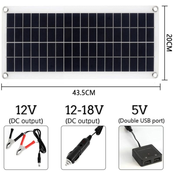 15W solcellepanel 12-18V solcellepanel til telefon RV bil MP3 PAD oplader udendørs batteri A