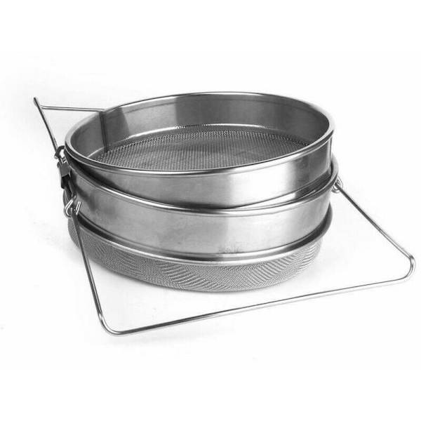 -2 stk. Dobbelt Honningsi  fra Rustfrit Stål  -  Bivogter  -  Filter  -  Honningudvinding  -  Trich Honningsi  -  Honningfilter