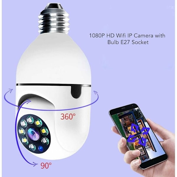 1080P Trådlös Intelligenta Dome-kamera - med WiFi/360 Graders Panoramar/Tvåvägs Intercom/Nattseende..