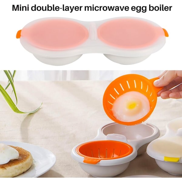 Droppande äggkokare set dubbelskikts våg frukost äggkokare