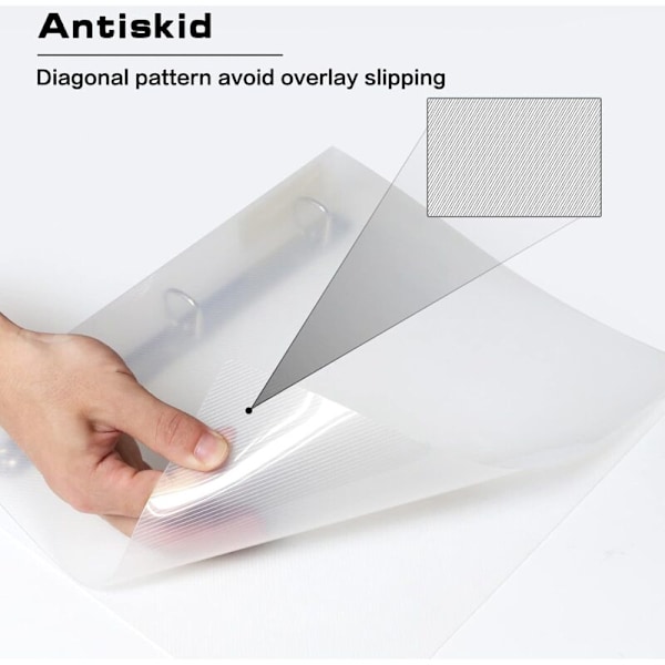 3-Ringpärm, Pärmorganisatör för 8,5'' x 11'' papper, Stor genomskinlig D-ringpärm, 2-pack, Klar